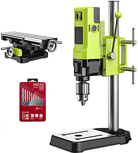 CHENGNAN Mini Taladro de Columna 880W Prensa Fijos 6 Velocidades Ajustable Inclinable Orientable y Perforación para Perforar Perfil Placa de Aluminio Madera