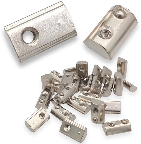 25x M3 Nutenstein für 6mm Nut 6 mit Zentrierung und Federkugel für 3D Drucker und CNC 20x20 Hammermutter 2020