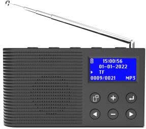 YaakinComp K3 Portable Radio, DAB/DAB+ Digital, FM Radio, +Bluetooth, MP3 Player, Rechargeable Battery & USB Charging, 12 Hours Playback, 40 Presets, Dual Alarm, 2.5W Speaker, with Headphones, Compact