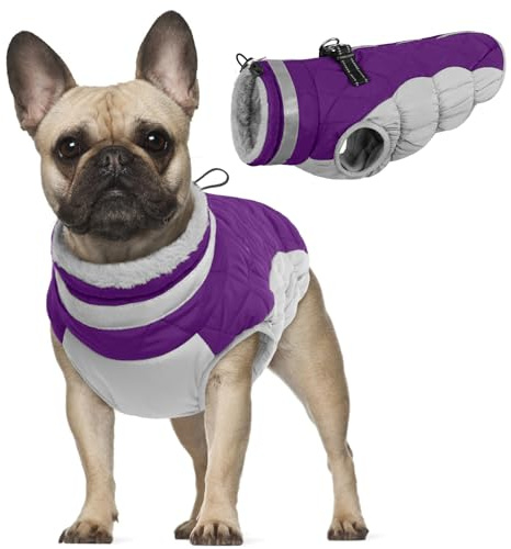 PUMYPOREITY Hundemantel Winter Kleiner Hund Welpenweste Lila XS