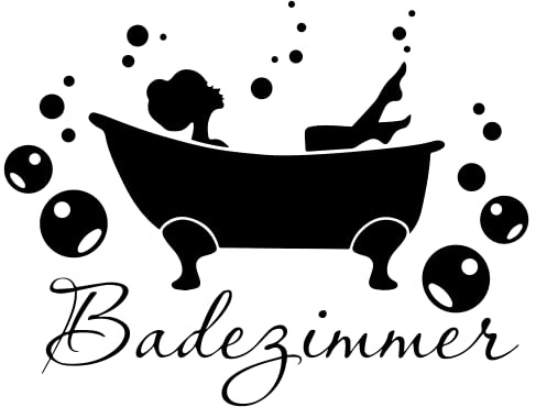 tradercat Wandaufkleber Wandtattoo Badezimmer Bad WC - 27x21cm - Sticker für Badezimmer, Toilette, Küche, WC, etc. – mit Anleitung