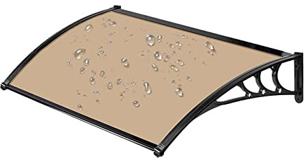 JTSGHRZ Markisen Braune Markise for Tür und Fenster for die Eingangstür, 60–150 cm, Schwarze Stütze (Size : 80x120cm)