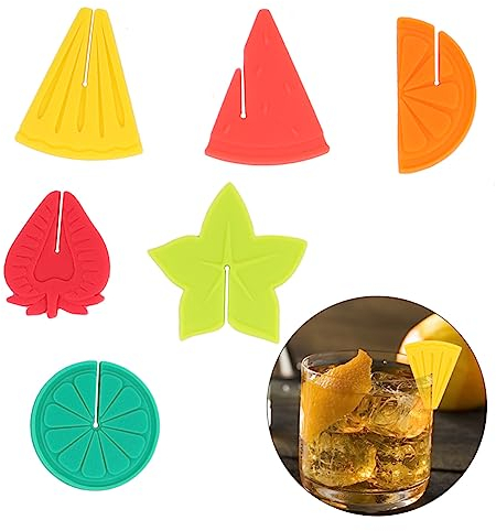 BESTonZON 6stücke Silikon Glasmarkierer Für Getränke Farbige Identifikatoren Für Weingläser Tassen Und Cocktails Wiederverwendbare Deko Für Partys Und Feiern