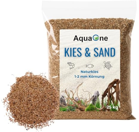 AquaOne Ghiaia per acquario, 20 kg, colore ambra, 1-2 mm, sabbia per acquario, di alta qualità, sabbia di quarzo, grana fine, ghiaia per acquario, decorazione per acquascaping