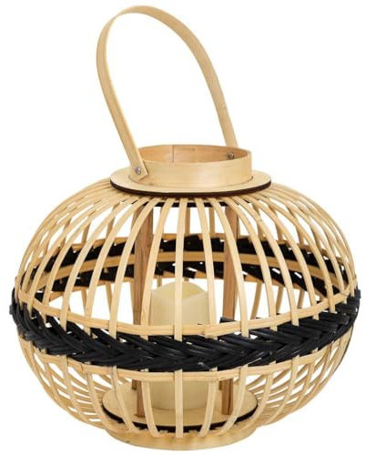 Wanderlust deco Windlicht aus Bambus, Braun