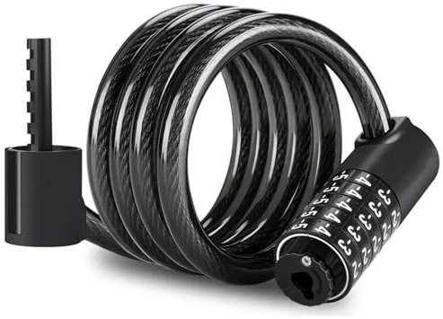 Interruttore Accensione Lucchetto Antifurto Per Bicicletta 90-150 Cm Lucchetto Per Cavo Sicurezza Con Combinazione A 5 Cifre Lucchetto Per Cavo Impermeabile Bici Elettrica Interruttore a Chiave (Colo