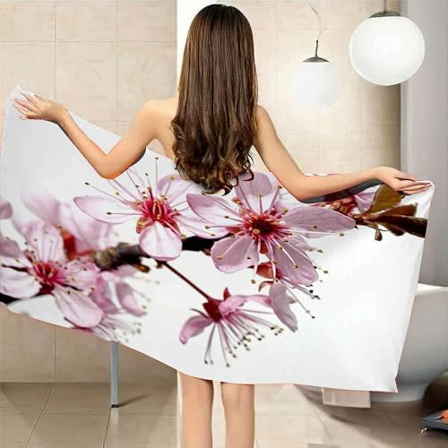 okoikfc 3D Strandtuch 150x200 cm Kirschblüten Badetuch Groß Kirschblüten Microfaser Handtücher Weich Schnell Trocknen Strandhandtuch Herren Frauen Badetücher, Strandtücher Strandlaken Handtuch A1434
