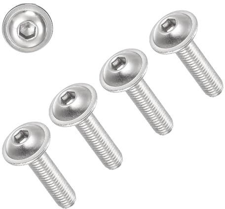 TERF® M6 X 25mm Flange Hex Socket Cap Button Head Machine Screws Stainless Steel A2 (304) Machine Screw M6 (6mm) X 25mm Allen Key Hexagonal Flange Socket Bolts - Pack of 20