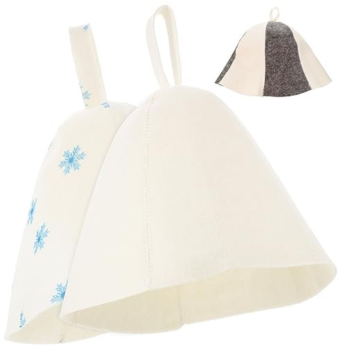 KONTONTY Dicke Saunahüte Aus Filz Für Herren Und Damen 3 Stück Saugfähige Badhüte Für Sauna Atmungsaktiv Und Leicht Für Sauna Und Duschbesuche