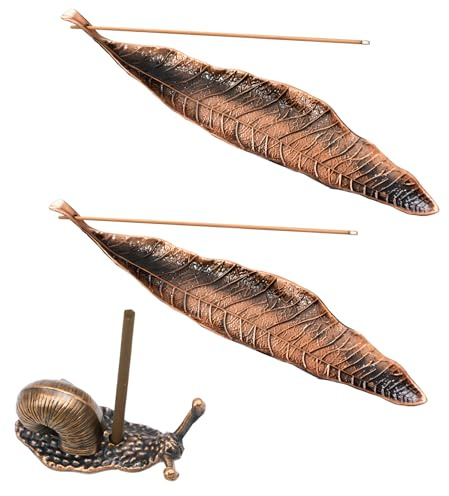 2er Set Räucherstäbchenhalter Metall Blätter Ash Catcher, Räucherstäbchenhalter Metall Blätter