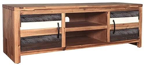 ShGaxin TV-Schrank Akazie Massivholz 120x35x40 cm, TV Lowboard, Fernsehschrank, Fernsehtisch, Fernseher Schrank, TV Sideboard, TV Board, TV Cabinet, TV Bank, TV Kommode