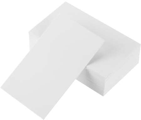 QUARKZMAN 50 visitkortspapper 9,5 cm x 5 cm tomma visitkort för laserskrivare små meddelandekort graffiti scrapbooking gör-det-själv tackkort, vita