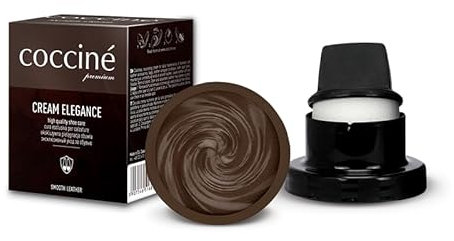 Cocciné - Schuhcreme Braun, Schuhpflege und Konditionierungs creme, Lederpflege Farbe Auffrischen, Ledercreme mit Applikator, Lederschuhe Pflege - 50 ml