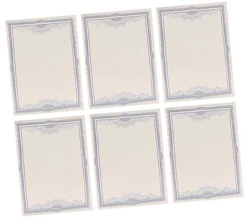TEHAUX 2 Sätze 6 Stück Zertifikatskern konkura award vorlagen durchschreibepapier Papierkern für Zertifikate brims desmet Diplom Urkundenpapier leeres A4-Papier 12k Grenze Innenseite