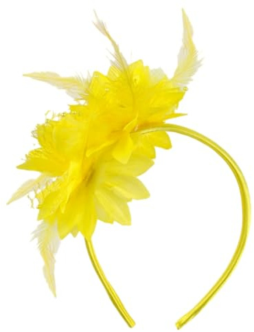 HSTWODE Feder Haarreif mit Künstlichen Blumen, 1920er Fascinator Kopfschmuck für Damen, Feder 20er Jahre Stirnband für Karneval Cocktail Hochzeit Tee-Party Accessoires