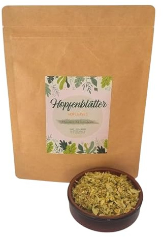 IGART FOOD&WOOD Fleurs de houblon 100g, feuilles de houblon coupées pour tisane, cônes de houblon séchés naturellement, Humulus lupulus, qualité 1A
