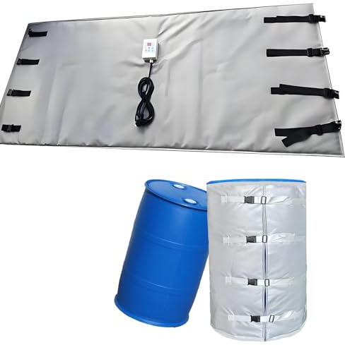 COAKUE 200L/1000L Insulated Drum Heating Blanket,IBC Barrel Heater，Quickly Heat and Optional Adjustable Temp 0~120℃/0~150℃,for Oil Drums 200L150°-GRAY