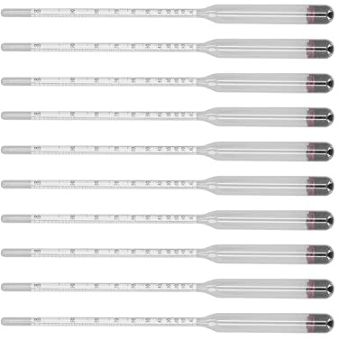 YWBL-WH Hydromètre, 10 Pièces Testeur de Bière en Verre, Kit d'outils de Mesure de Compteur de Vin, Brassage Intelligent, Transport Facile, Large Plage de Mesure, Haute Précision, Utilisation