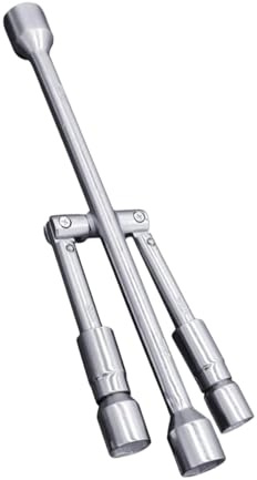tuwiwol Multifunktionaler Radmutternschlüssel, tragbar und leicht, für Reifenreparaturen. Zusammenklappbarer Radmutternschlüssel (17 mm, 19 mm, 21, 23). Geeignet für leichte Nutzfahrzeuge, klappbare