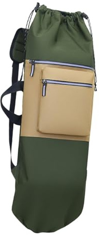 Baoblaze Skateboard Backpack with Adjustable Straps Longboard Carry Bag with Drawstring Closure Skate Bag Backpack for Skateboards, Yoga Mats, Travel & Outdoor Sports, Dark Green