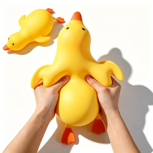 OKESYO Anti Stress Ente XXL, Groß Ente Squishy Fidget Toys, Giant Duck Dehnbares Spielzeug, Duck Squishies für Erwachsene, Stressabbau, Entspannung, Geschenk (13 inch)