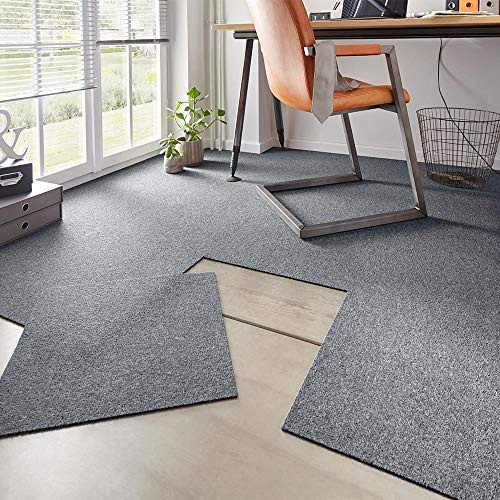 Hanse Home Teppichfliesen-Set Easy Grau Meliert, 20er-Set 50x50 cm
