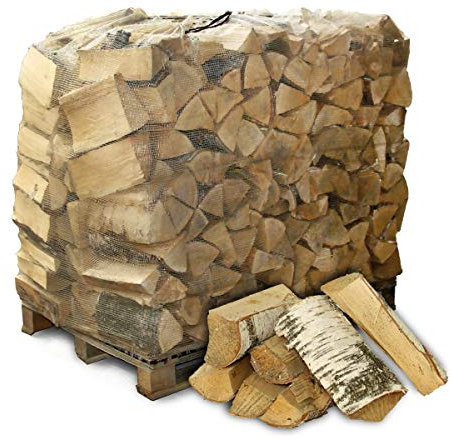 PALIGO Heizfuxx - Leña para chimenea, chimenea, barbacoa, estufa, ahumador, madera de abedul, seca, lista para horno, abedul, 33 cm, 1 metro = 1,4 SRM