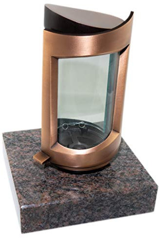 Kunst-Art-Köhl Grablaterne 1880/20 aus massiver Bronze oder Aluminium montiert auf einem Granitsockel wahlweise auch ohne Granitsockel (Bronze, Himalaya)