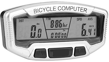 Topiky Cykeldator, vattentät trådbunden cykeldator odometermätare utomhus, med LCD-display, för ridtillbehör, svart, silver, hastighetssensor, frammontering eller styrmontering