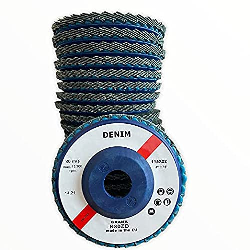 Dischi Lamellari Abrasivi Professionali per Smerigliatrice da 115 mm per Acciaio INOX Metallo Legno. Dischi a lamelle grana 40 | 60 | 80 | 120 (10, grana 60)