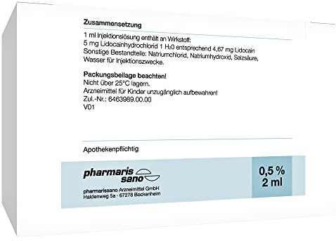 LIDOCAIN pharmarissano Ampulle 0,5% 2 ml Inj.-Lsg. 100X2 ml