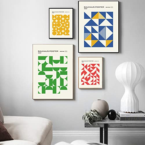 Hnyjyfa Bauhaus Poster Abstrakte Linien Geometrie Wand Bilder Modernes 1923 Ausstellungs Boho Vintage Design Kunstdrucke Galerie Minimalistisches Gemäldewerk Deko 0224094