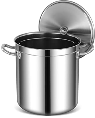 ANIRYA Suppentopf Großer Suppentopf, professioneller induktionsfester Edelstahl-Suppentopf mit Deckel, verstärkter Griff, Fassboden aus Verbundwerkstoff, Größe 5 (Size : 30 * 30cm(20L))