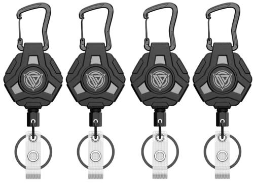 Oaridey 4 Pack Retractable Keychain, Heavy Duty Badge Reels