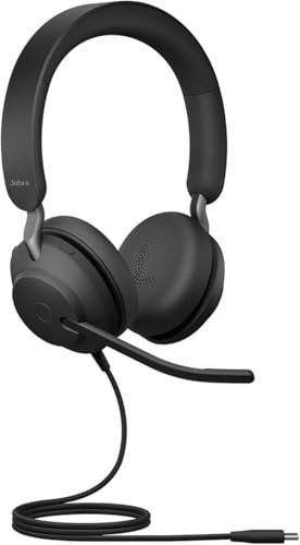 Jabra Evolve2 40 SE Wired Noise-Cancelling Stereo Headset With 3-Mic Call Technology and USB-C Cable - Works with all Leading Unified Communications Platforms such as Zoom and Google Meet - Black
