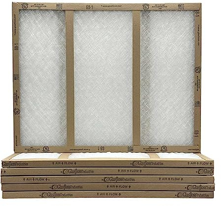 12x24x1 Fiberglass Air Filters, 6-Pack, AC & Furnace, Glasfloss