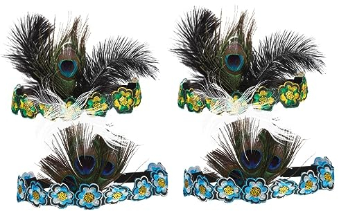 Beavorty Haarschmuck Kopfschmuck 4 Stück Pfauen- Vintage-Haar-Accessoires Braut- Trendige Kleidung Haar-Accessoires Für Frauen Hochzeit Feder- -Kostüm- Haarschmuck Für Frauen
