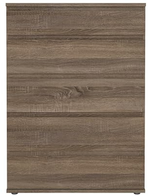 AVANTI TRENDSTORE - Brandizzo Kommode aus laminiertem Eichenholz Trüffel, Kommode mit 5 Schubladen, Maße: LAP 77 x 107 x 40 cm