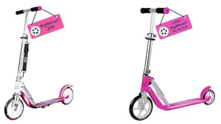 HUDORA BigWheel 205 Scooter - Stabiler Aluminium-Roller & Little Big Wheel Scooter Magenta Roller Kinder - Verstellbare Lenkerhöhe von 68 bis 74 cm (Little Big Wheel Scooter)