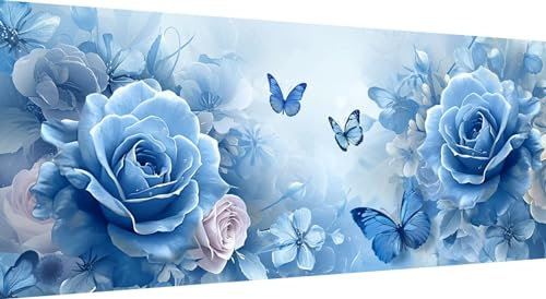 Rose Diamond Painting xxl 225x90cm, 5D DIY Diamant Painting Bilder Schmetterling Diamand Painting Kinder mit Diamond-Painting Zubehör, Groß Diamant kunst Basteln Erwachsene, Home Décor Malerei