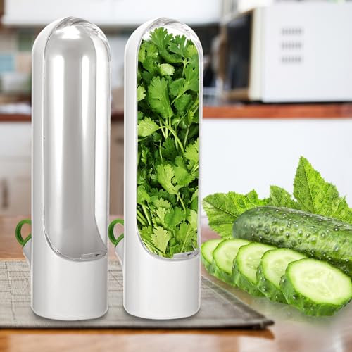 Palmcee Herb Saver for Refrigerator, Fresh Herb Keeper, Herb Storage Containers Vegetable Storage for Refrigerator Keeps Cilantro Greens Fresh for 2-3 Weeks