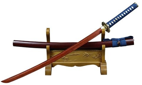 TIAYKO (103 cm) handgjorda träsvärd, japanskt bokken katana-svärd, Samurai-svärd med foder, vapen cosplay rollspel prop julklappar för män och kvinnor