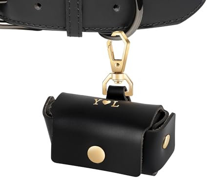 Godchoices Benutzerdefinierte erste Ehering-Trägertasche für Hundehalsband, Personalisierte Hunde-Ehering-Kissenbox für Haustiere, Leder-Ehering-Halter-Beutel, Paar-Ring-Aufbewahrungsbox
