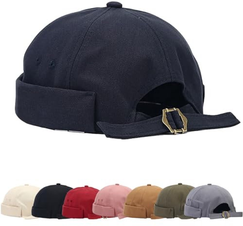 Cotone Docker Cap Portuale Berretto Motociclista - Cappello Senza Visiera per Uomo e Donna