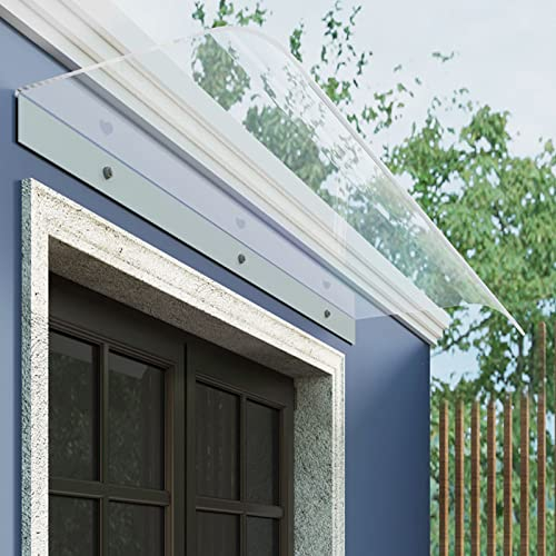 Vordach für die Haustür, Außenmarkise, unsichtbarer Regenschutz für Fenster, Türmarkise, Gartenüberdachung, für Hintertür, Veranda, Fenster, robuste transparente Polycarbonat-Abdeckung (50 x