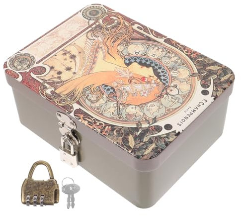 MUSISALY Multifunktionale Schmuckaufbewahrungsbox Aus Eisen Mit Schloss Kleiner Schmuck-organizer Für Unterwegs Und Zu Hause
