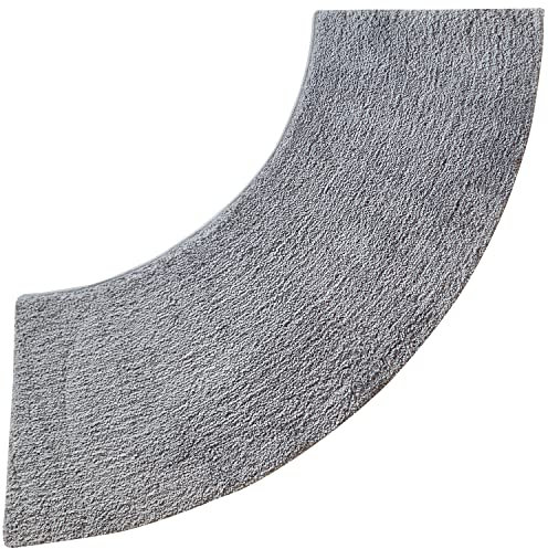 Non Slip Curved Shower Mat 45X143cm Soft Bath Mat for Quadrant Shower Corner Washable and Quick Drying Ideal for Curved Shower and RV Bathroom Grey Color
