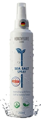 HLV - Sea Salt Spray - Meersalzspray für Haare, VEGAN, Volumen - Booster, Fixierspray für Undone - Looks, Beach Waves, Extra Griff, Natürlicher Grip, Starkem Halt, Salzspray, Made in Germany, 200 ml