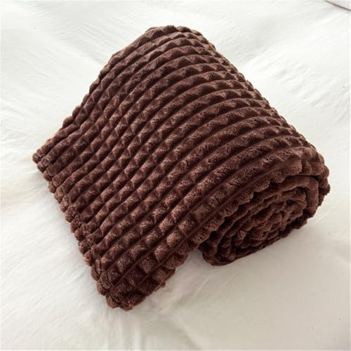 Hixingo Couverture Plaid Polaire Flanelle Couverture de Canapé à Carreaux Jeté de Canapé Couverture Lit 2 Personnes Epaisse Douce et Chaude, Convient à Toutes Les Saisons (150x200cm,Marron foncé)