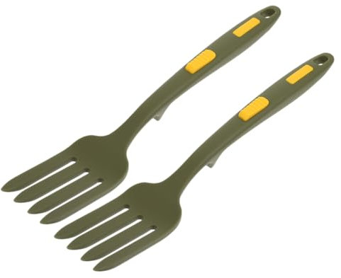 Cabilock Tenedor De Silicona Resistente Al Calor y Antiadherente, Tamaño Grande, Diseño Ergonómico, 2 Piezas, Para Cocina Doméstica y Preparar Espaguetis, Utensilios Multifuncionales De Cocina
